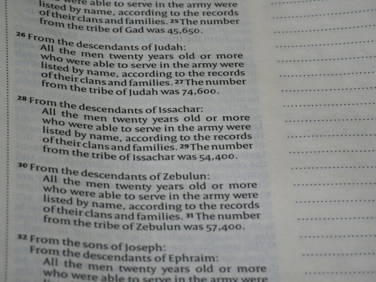Open Hebrew prayer book beside handwritten name cards and a family tree on a wooden table.
